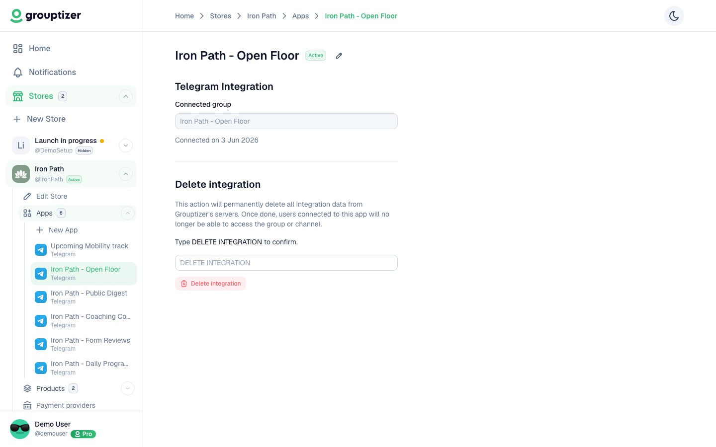 Verified integration with a group